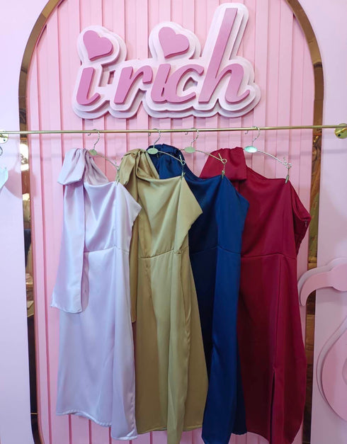 Ladies Evening One Shoulder Side Slit Dress